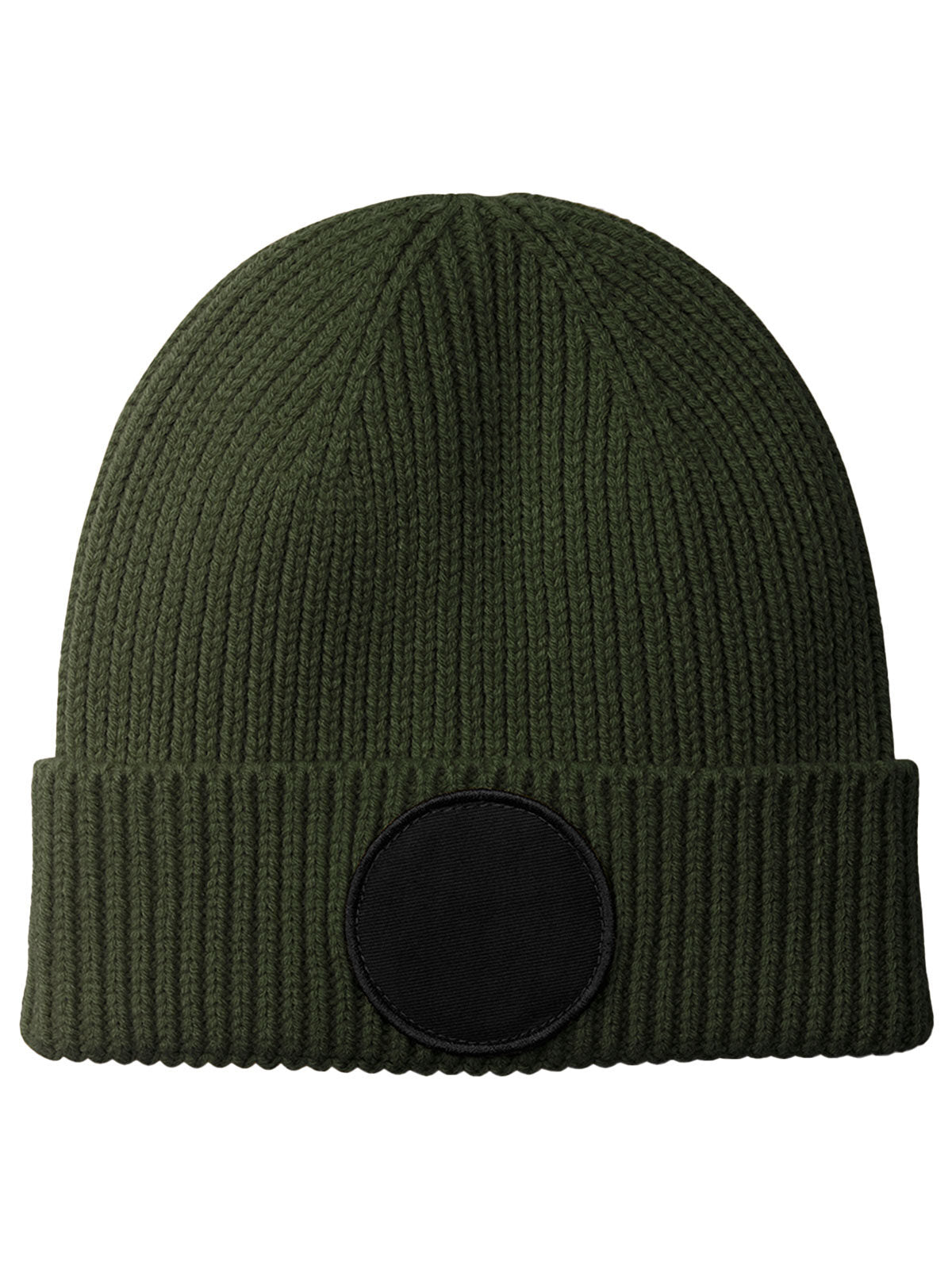 Circular patch beanie