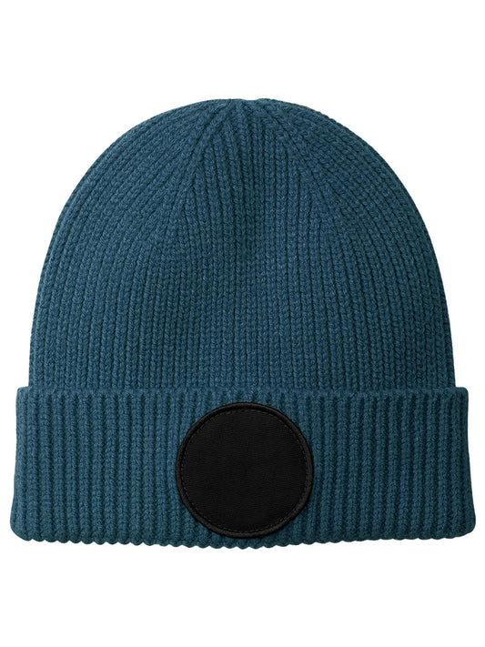 Circular patch beanie