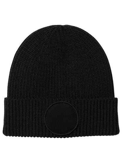 Circular patch beanie
