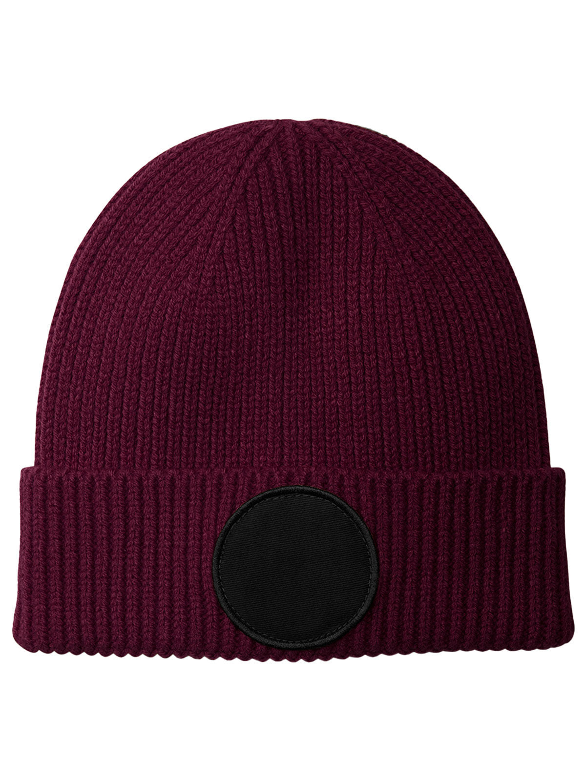 Circular patch beanie