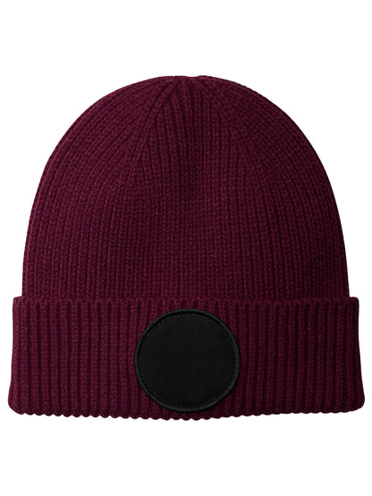 Circular patch beanie