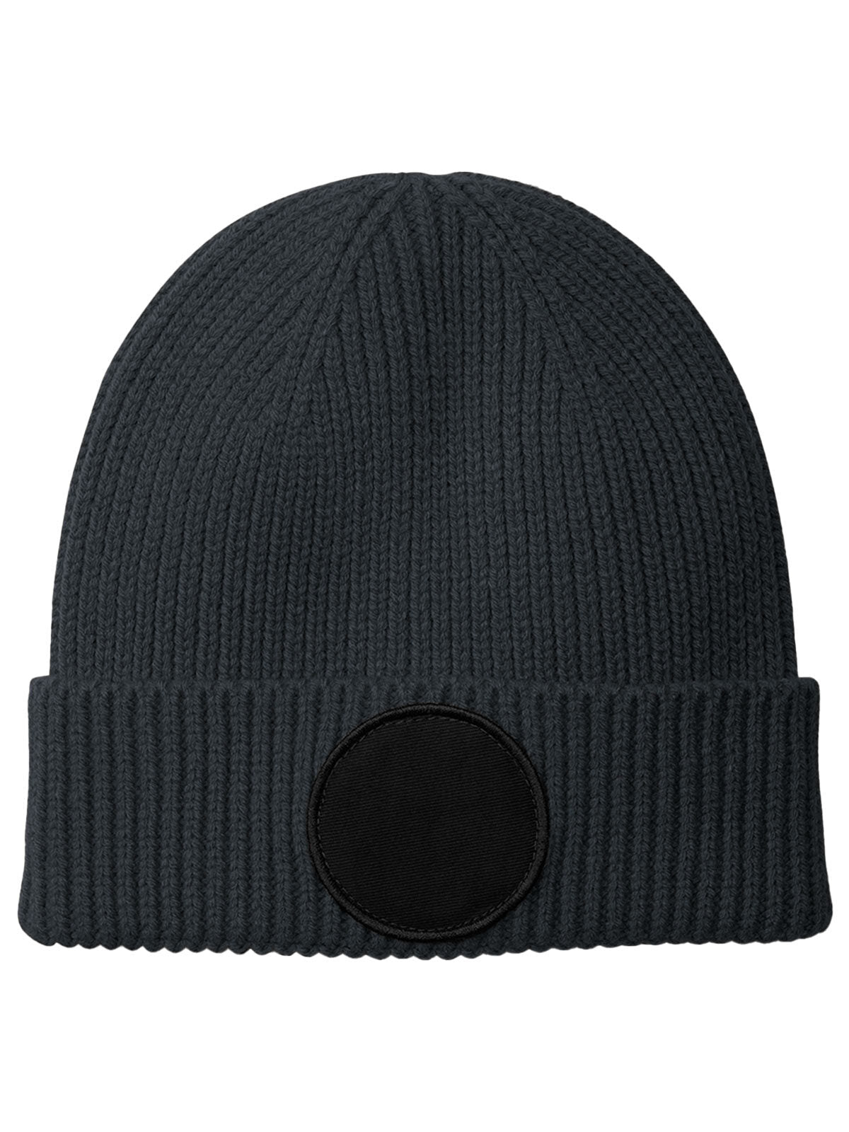 Circular patch beanie