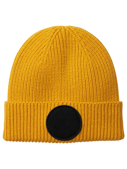 Circular patch beanie