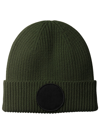 Circular patch beanie