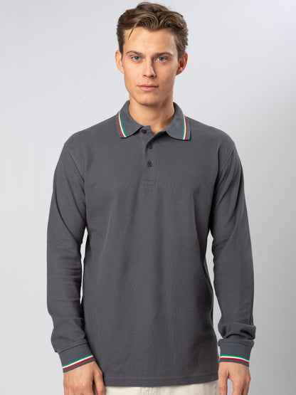 Men's long-sleeve polo shirt