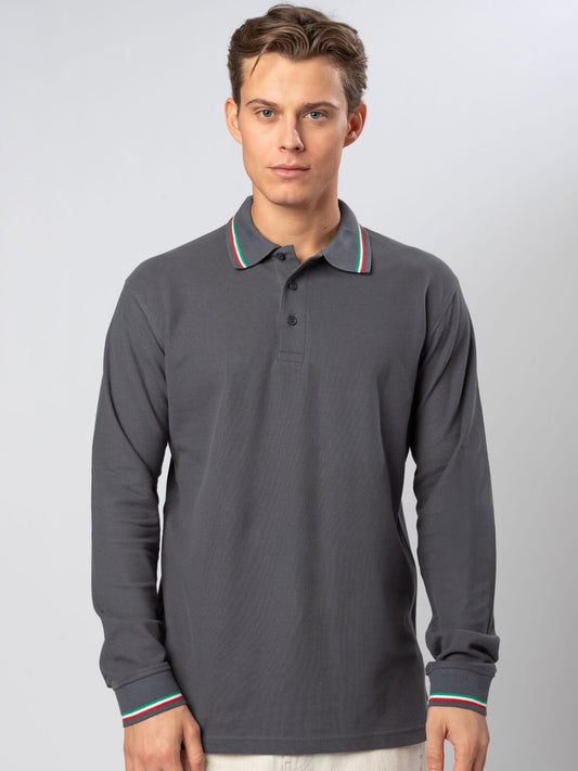 Men's long-sleeve polo shirt