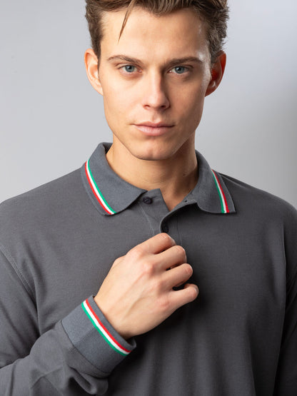 Men's long-sleeve polo shirt