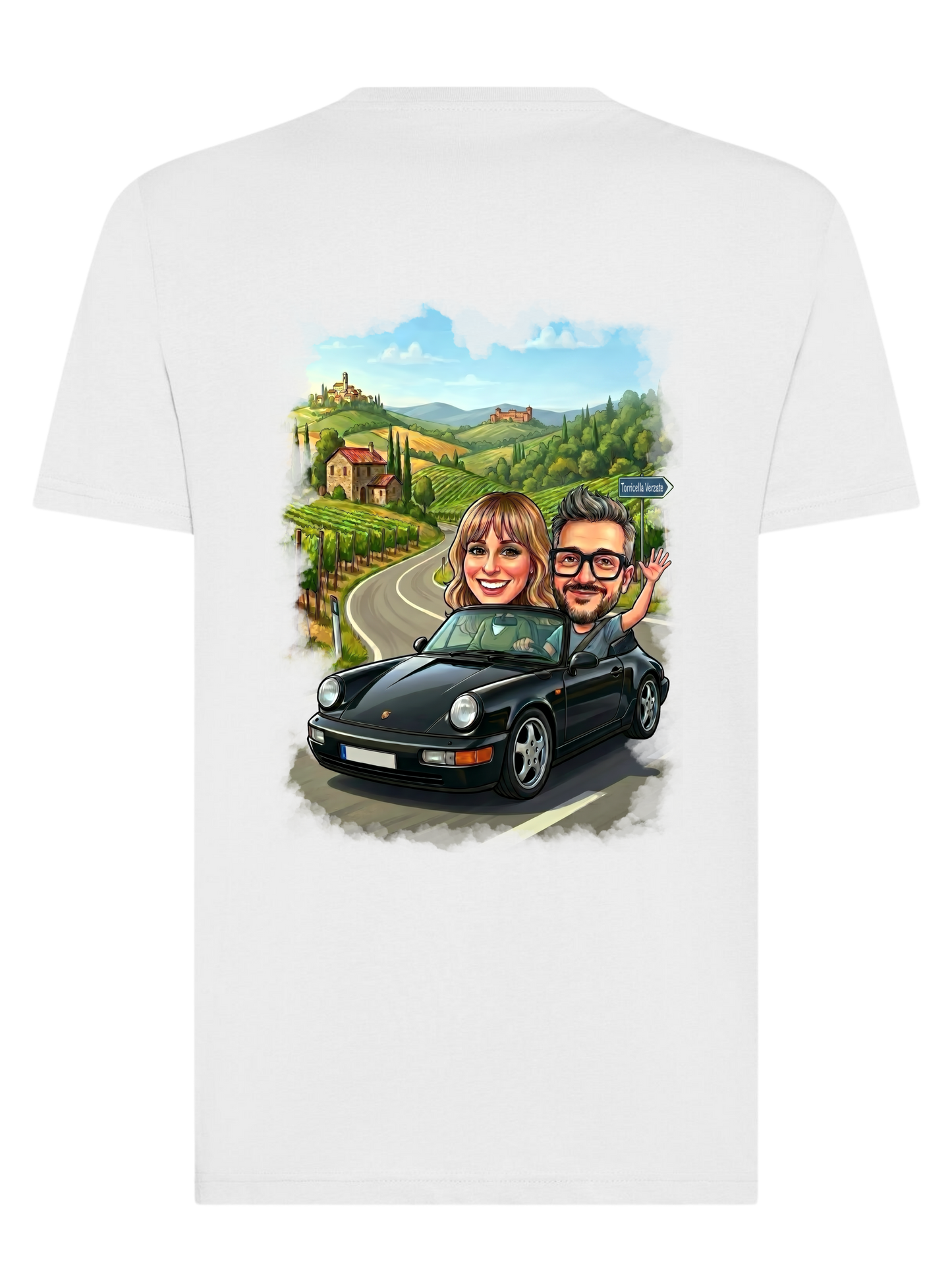 Caricatura con paesaggio