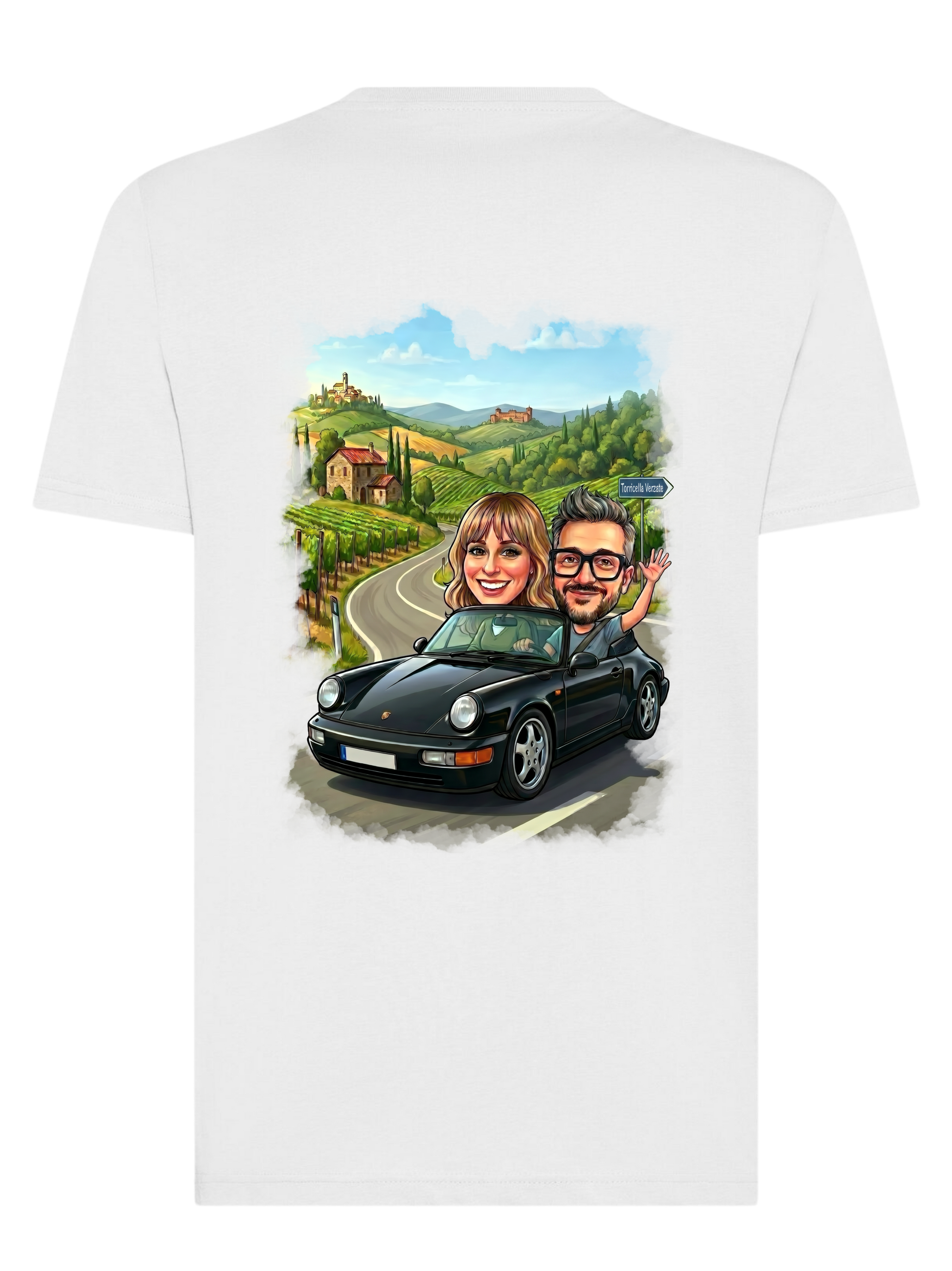 Caricatura con paesaggio