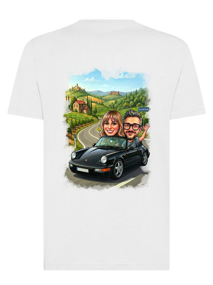 Caricatura con paesaggio
