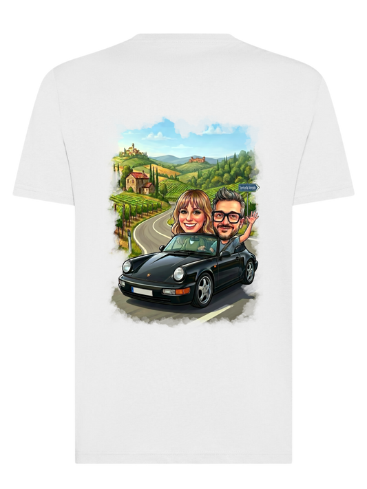 Caricatura con paesaggio